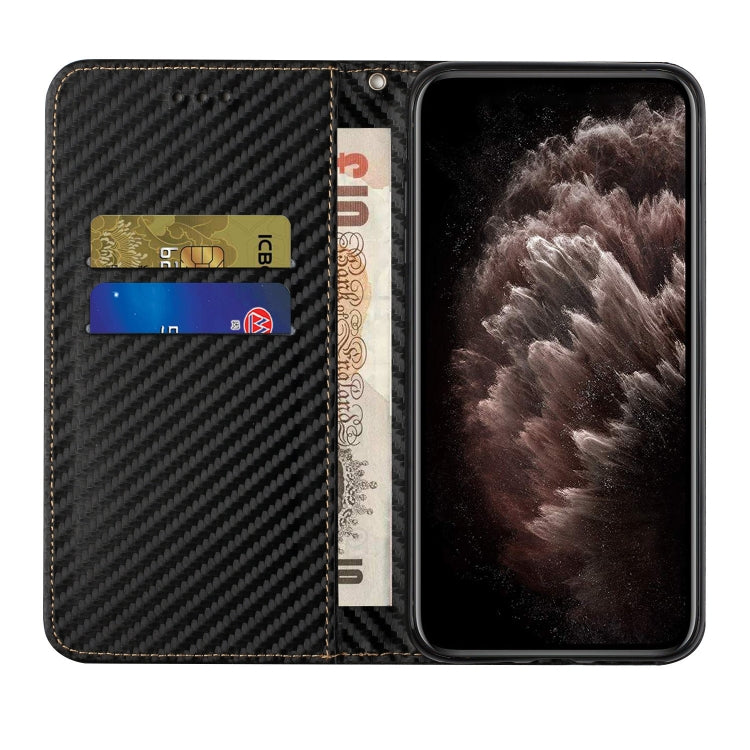 Carbon Fiber Texture Magnetic Flip Leather Phone Case