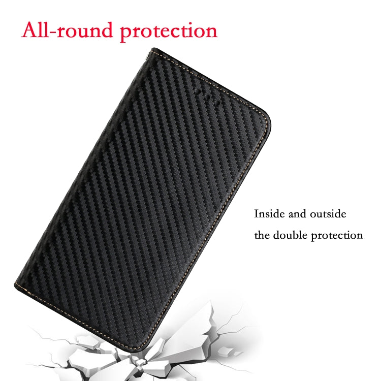 Carbon Fiber Texture Magnetic Flip Leather Phone Case