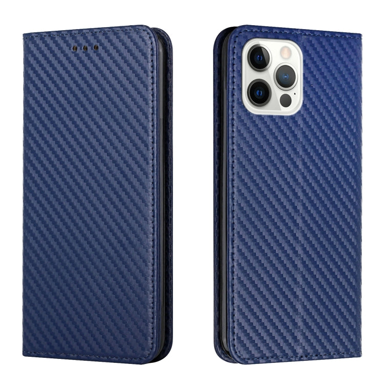 Carbon Fiber Texture Magnetic Flip Leather Phone Case