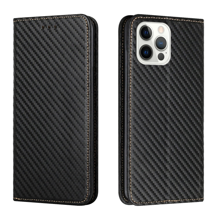 Carbon Fiber Texture Magnetic Flip Leather Phone Case