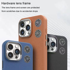 Leather Textured Fan Hollow Cooling MagSafe Magnetic Phone Case, Series 1