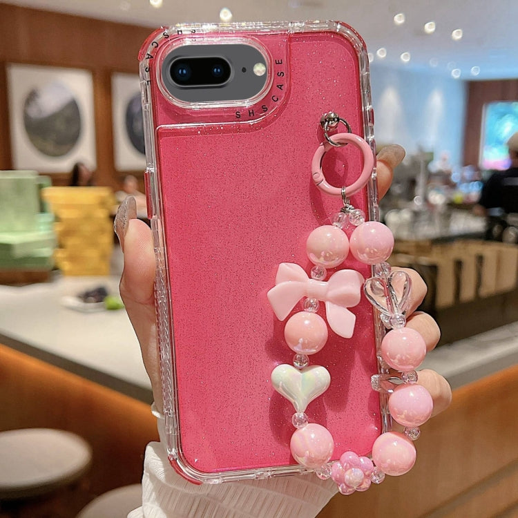 TPU + PC + Glitter Sequins Full Coverage Phone Case with Bracelet, For iPhone 6 Plus / 7 Plus / 8 Plus