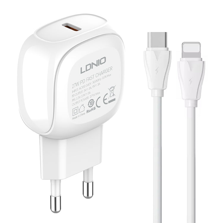 LDNIO A1206C PD27W USB-C / Type-C Fast Charger with 1m 8 Pin Cable