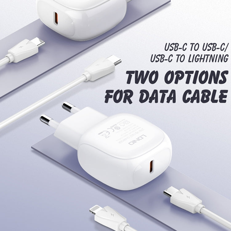 LDNIO A1206C PD27W USB-C / Type-C Fast Charger with 1m 8 Pin Cable