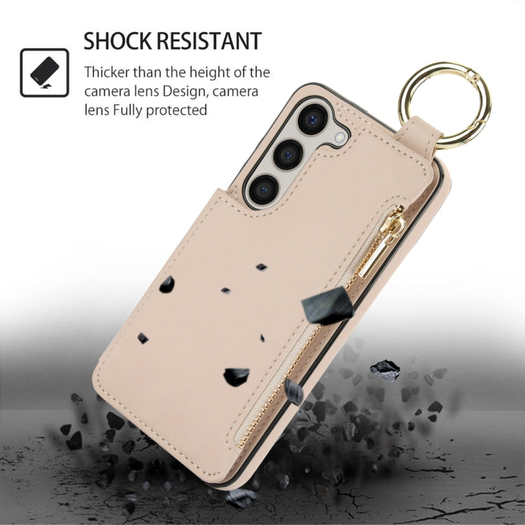 RFlD Anti-theft Double Buckle Ring Zipper Card Phone Case, For Samsung Galaxy S23 5G, For Samsung Galaxy S22 Ultra 5G, For Samsung Galaxy S22+ 5G