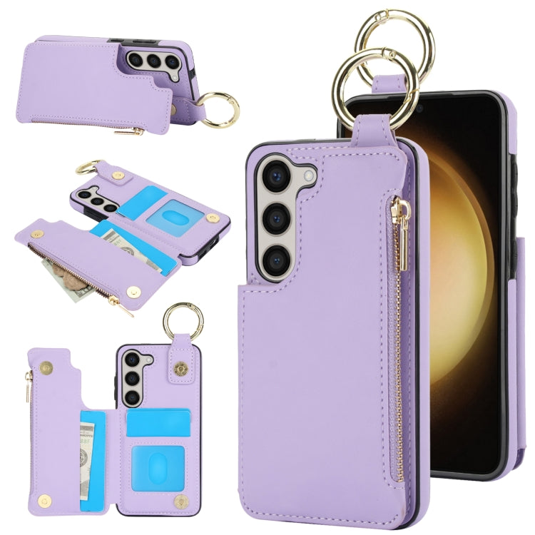 RFlD Anti-theft Double Buckle Ring Zipper Card Phone Case, Series 1