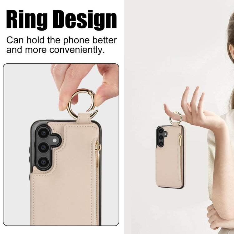 RFlD Anti-theft Double Buckle Ring Zipper Card Phone Case, For Samsung Galaxy S23 FE 5G, For Samsung Galaxy S23 Ultra 5G, For Samsung Galaxy S23+ 5G