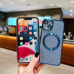 Electroplating Pure Color Glitter Powder MagSafe Phone Case, Series 1