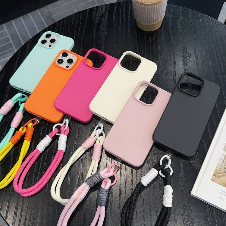 Leather Texture TPU Full Coverage Phone Case with Lanyard, Series 1