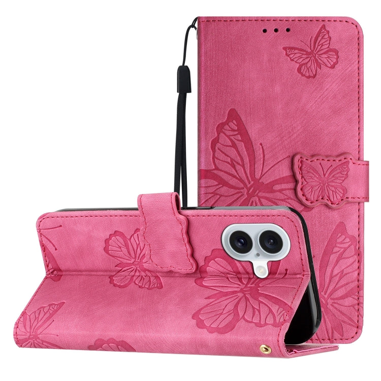 Skin-feel Embossed Butterfly Leather Phone Case