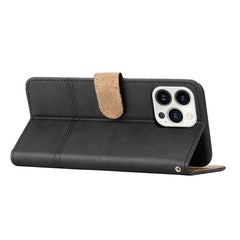 Cowhide Texture Stitching Leather Phone Case