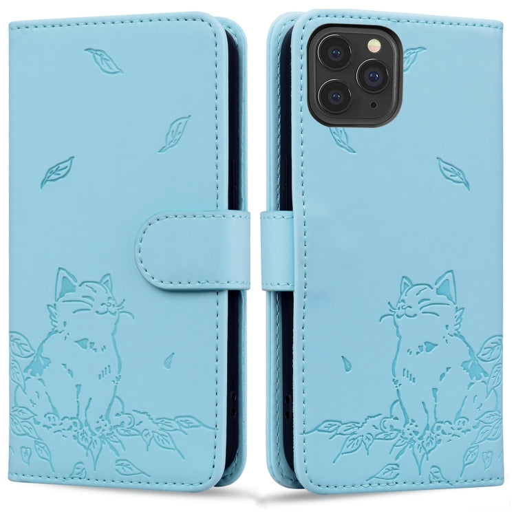 Cute Cat Embossed Leather Phone Case, Series 1