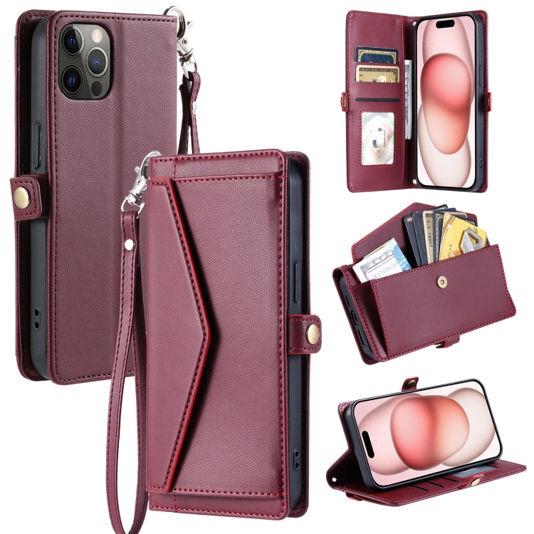 Wallet Multi-card Slot Leather Phone Case with Lanyard, Series 1