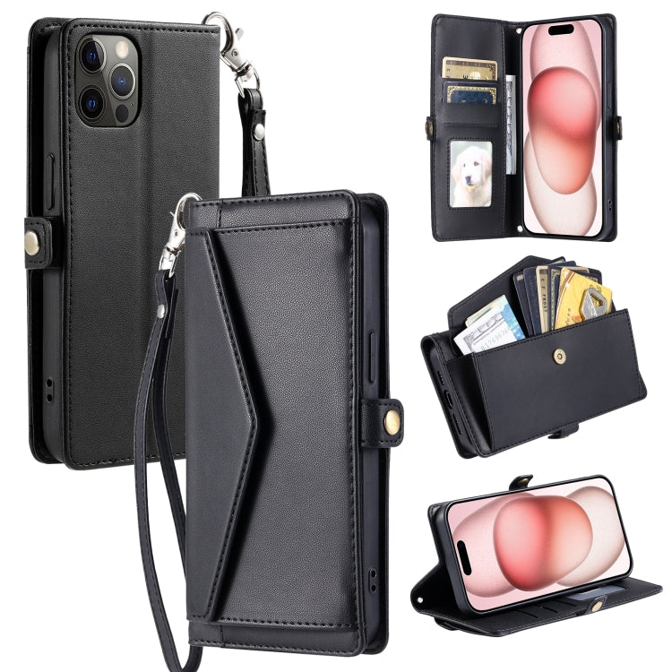 Wallet Multi-card Slot Leather Phone Case with Lanyard, Series 1