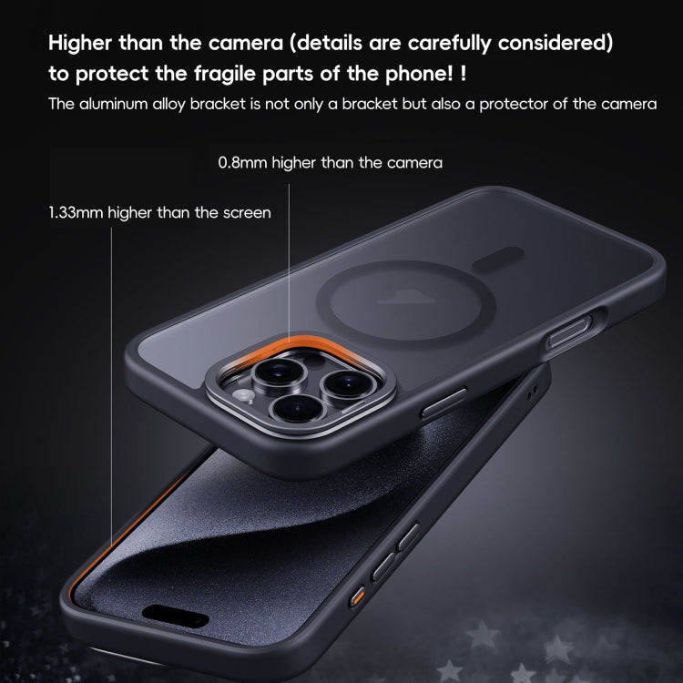 Frosted Lens Holder MagSafe Magnetic Phone Case, For iPhone 16