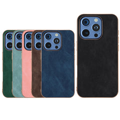 Electroplated Frame PU Leather Full Coverage Phone Case