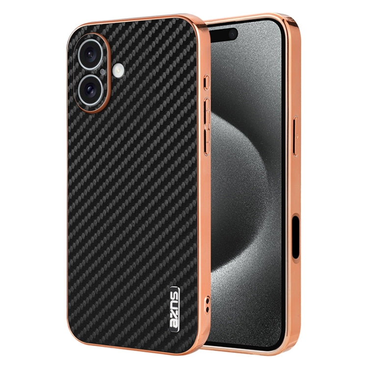 AZNS Electroplated Edge Carbon Fiber Texture Phone Case, Series 1