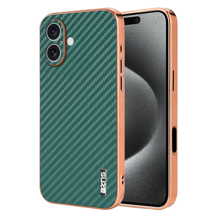 AZNS Electroplated Edge Carbon Fiber Texture Phone Case, Series 1