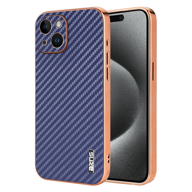 AZNS Electroplated Edge Carbon Fiber Texture Phone Case, Series 1