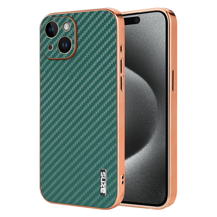 AZNS Electroplated Edge Carbon Fiber Texture Phone Case, Series 1