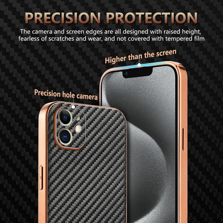 AZNS Electroplated Edge Carbon Fiber Texture Phone Case, Series 1