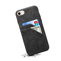 Denior D09 PU Dual Card Slot Back Cover Phone Case, For iPhone 16e, For iPhone 16 Pro Max, For iPhone 16 Pro, For iPhone 16 Plus, For iPhone 16
