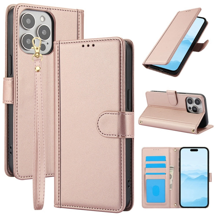 Skin Feel Pure Color Card Slots Leather Phone Case with Dual Lanyard, Series 1