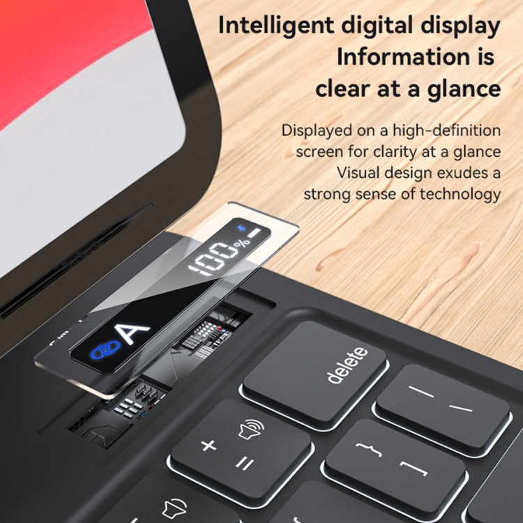 Yesido Dual-sided Clip Digital Display Magnetic Keyboard Leather Case