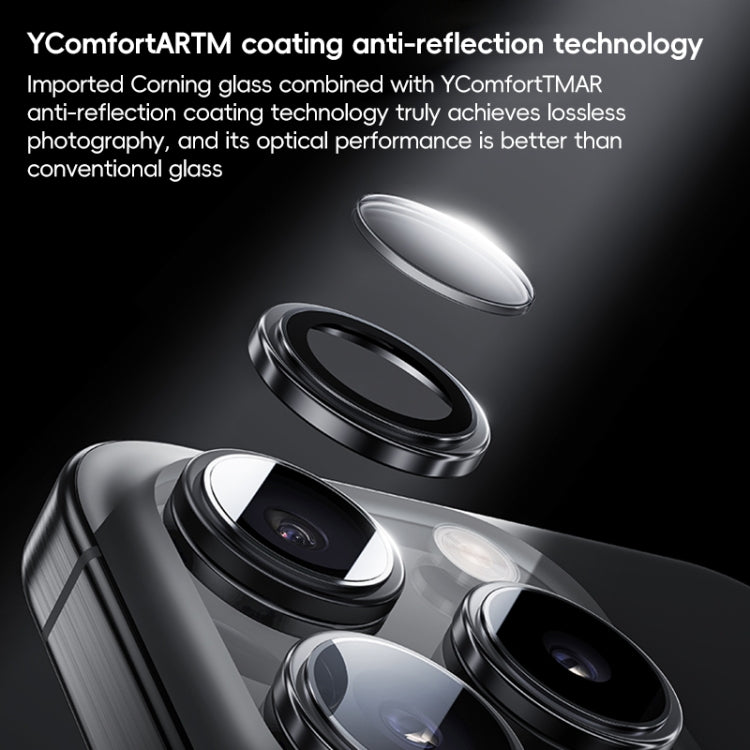 Benks King Kong Series Corning Single Metal Lens Protective Film, For iPhone 16 Pro Max, For iPhone 16 Pro