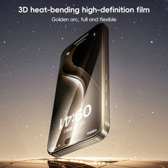 Benks Black Gold Series 3D Heat Bending Full Glue Full Coverage HD Tempered Film, For iPhone 16 Pro Max, For iPhone 16 Pro, For iPhone 16 Plus, For iPhone 16