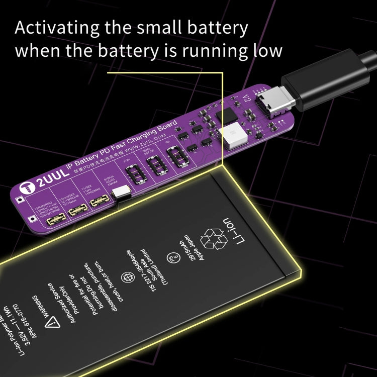 2UUL BT01 PD Fast Charging No-Disassembly Battery Activation Board for iPhone 6 to 15 Pro Max