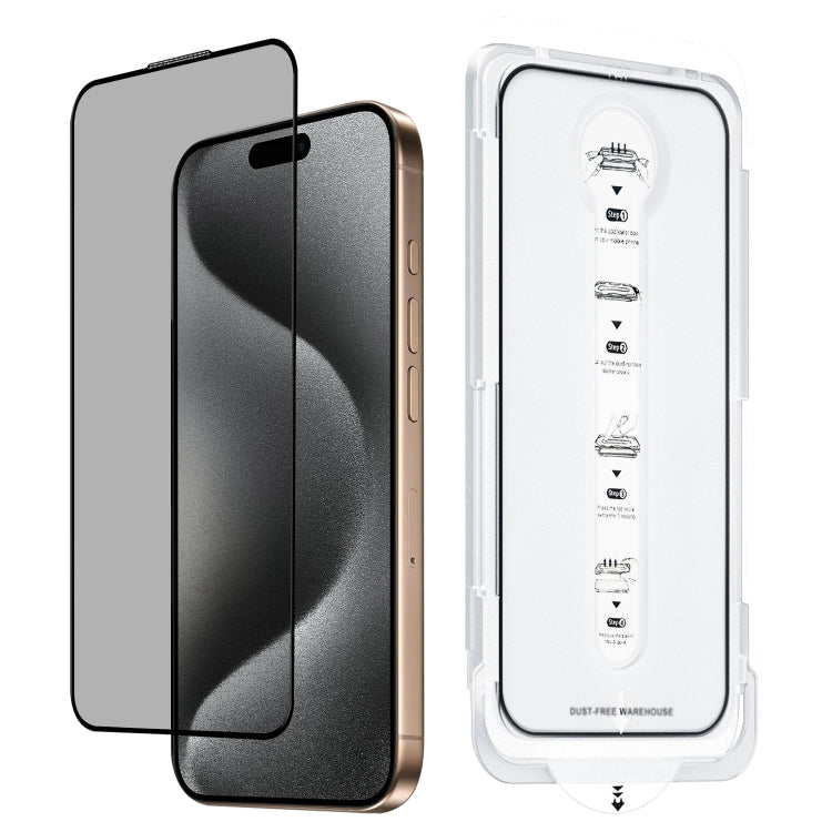 Dust-Free Easy Install Privacy Tempered Glass Film, For iPhone 16 Pro Max, For iPhone 16 Pro, For iPhone 16 Plus, For iPhone 16, For iPhone 15 Pro Max, For iPhone 15 Pro, For iPhone 15 Plus, For iPhone 15, For iPhone 14 Plus, For iPhone 14�������������...