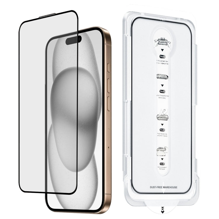 Dust-Free Easy Install HD Tempered Glass Film, For iPhone 16 Pro Max, For iPhone 16 Pro, For iPhone 16 Plus, For iPhone 16, For iPhone 15 Pro Max, For iPhone 15 Pro, For iPhone 15 Plus, For iPhone 15, For iPhone 14 Plus, For iPhone 14, For iPhone 14 Pr...