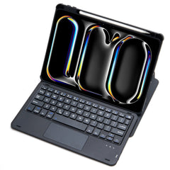 L13-A 360 Rotation Acrylic Transparent Bluetooth Keyboard Leather Case With Touch Control, L13-A