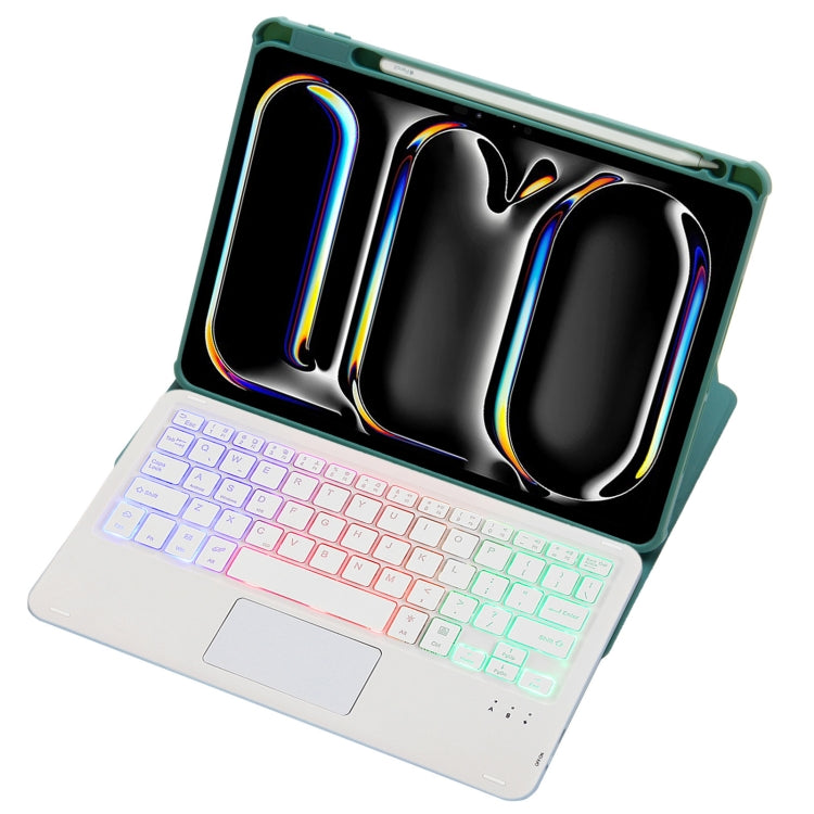 L13-AS 360 Rotation Acrylic Transparent Bluetooth Keyboard Leather Case With Touch Control / Backlight