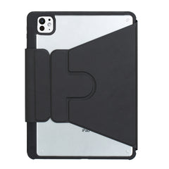 YL13 360 Rotation Acrylic Transparent Round Keycap Bluetooth Keyboard Leather Case, YL13