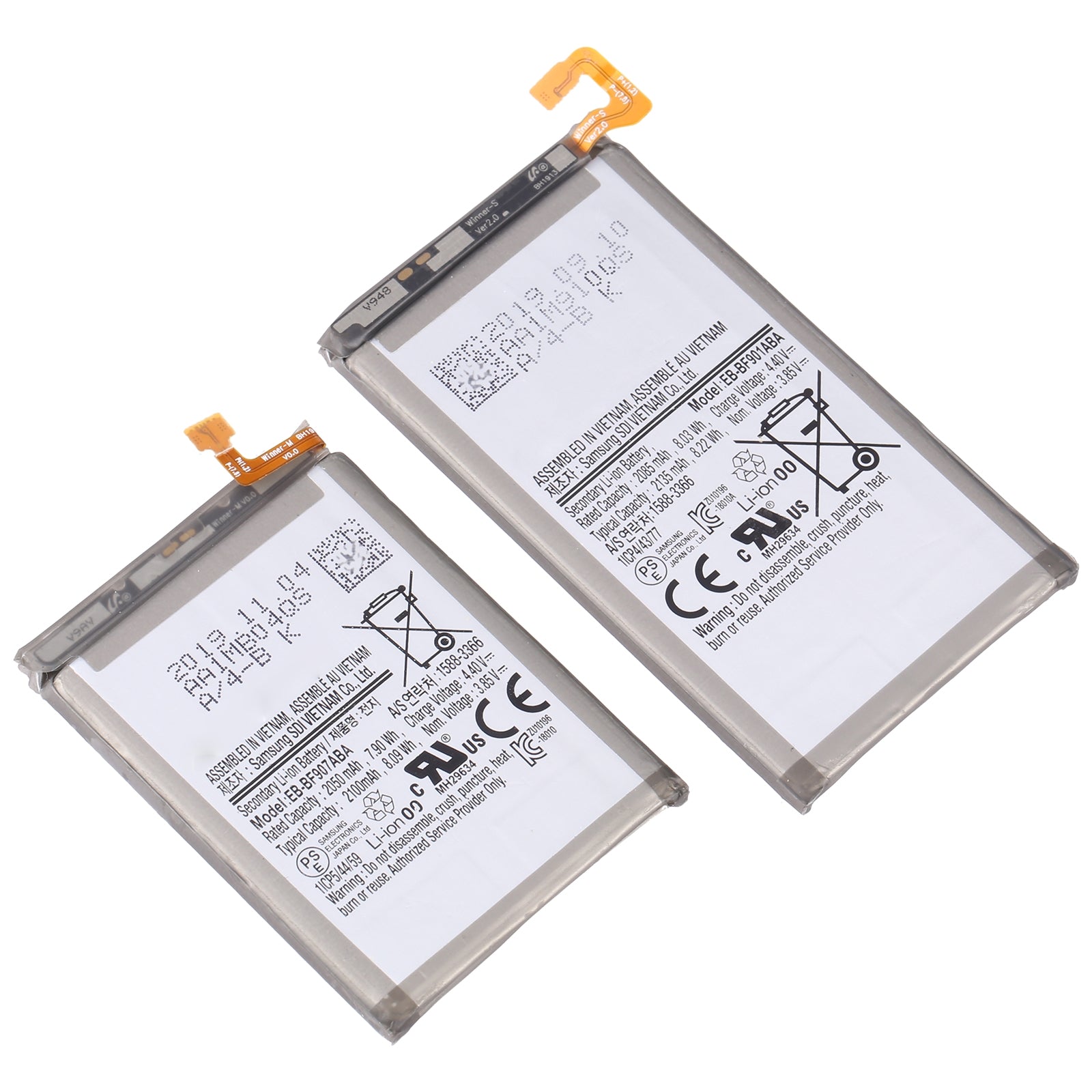 EB-BF907ABA EB-BF901ABA 1 Pair 2100mAh 2135mAh Battery Replacement For Samsung Galaxy Fold 5G