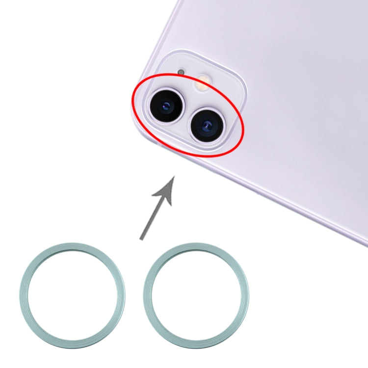 2 PCS Rear Camera Glass Lens Metal Protector Hoop Ring for iPhone 11