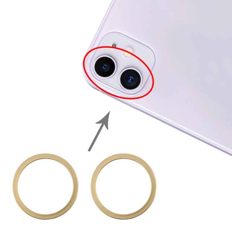 2 PCS Rear Camera Glass Lens Metal Protector Hoop Ring for iPhone 11