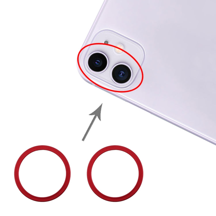 2 PCS Rear Camera Glass Lens Metal Protector Hoop Ring for iPhone 11