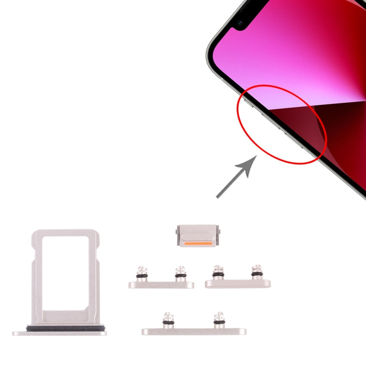 SIM Card Tray + Side Keys for iPhone 13(Starlight), For iPhone 13