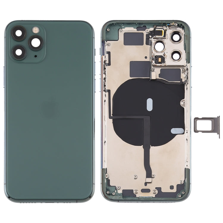 Battery Back Cover (with Side Keys & Card Tray & Power + Volume Flex Cable & Wireless Charging Module) for iPhone 11 Pro