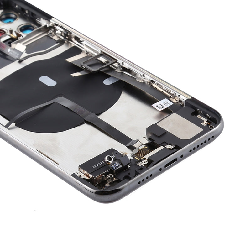 Battery Back Cover Assembly (with Side Keys & Power Button + Volume Button Flex Cable & Wireless Charging Module & Motor & Charging Port & Speaker Ringer Buzzer & Card Tray & Camera Lens Cover) for iPhone 11 Pro