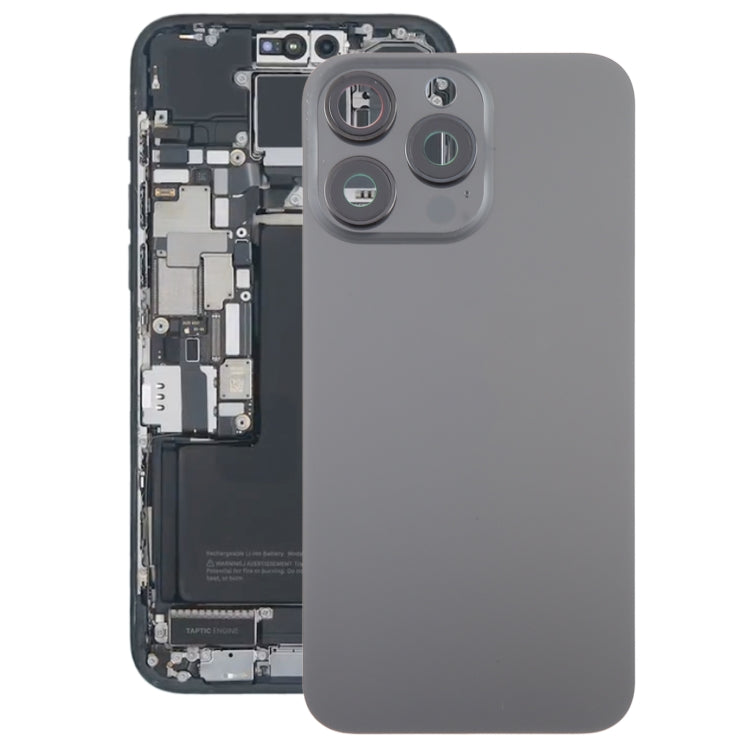 For iPhone 15 Pro Glass Battery Back Cover with Camera Lens Cover