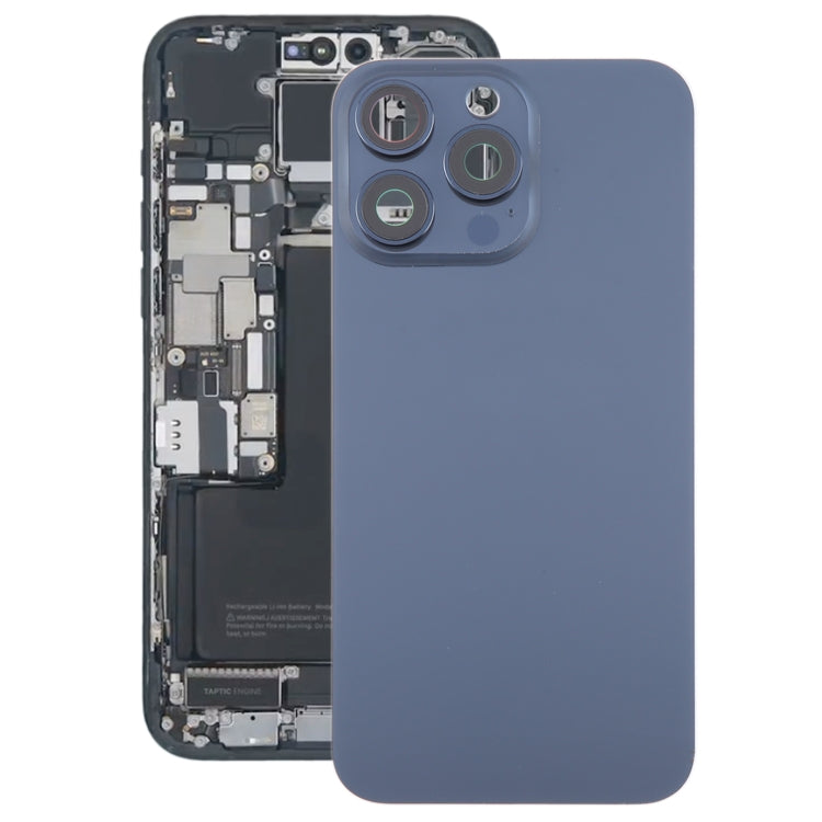 For iPhone 15 Pro Glass Battery Back Cover with Camera Lens Cover