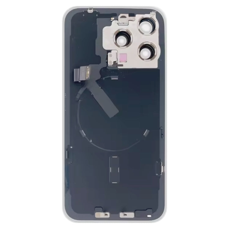 For iPhone 15 Pro Max Glass Battery Back Cover with Flash Bracket + Wireless Charging Module