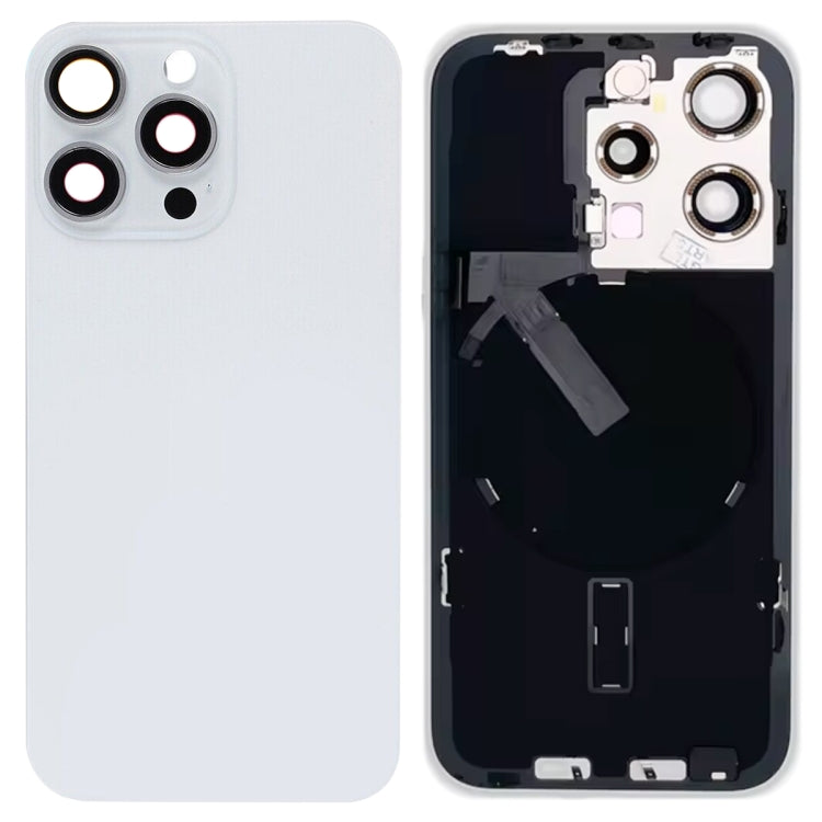 For iPhone 15 Pro Glass Battery Back Cover with Flash Bracket + Wireless Charging Module