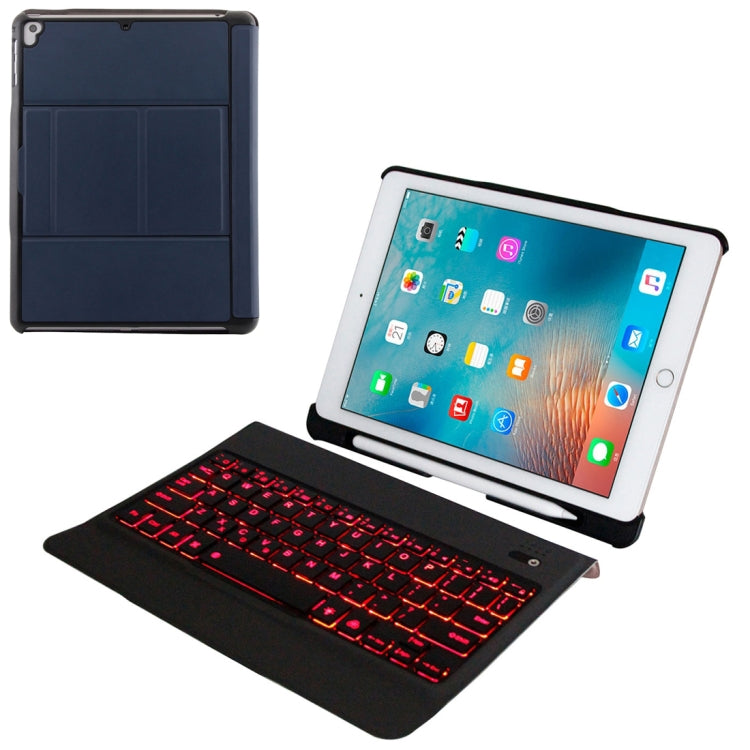 T-201D Detachable Bluetooth 3.0 Ultra-thin Keyboard + Lambskin Texture Leather Tablet Case for iPad Air / Air 2 / iPad Pro 9.7 inch, Support Multi-angle Adjustment / Backlight