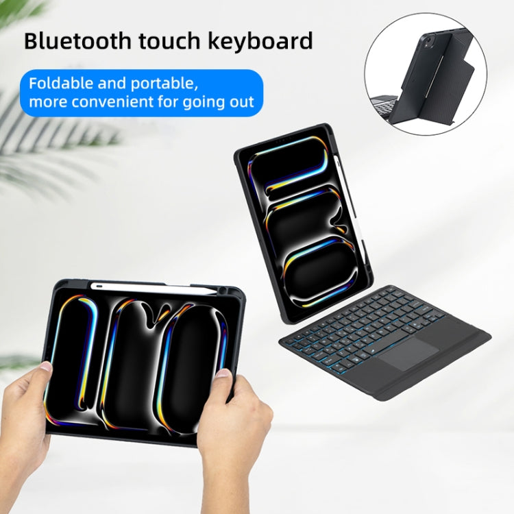 T13B-AS Detachable Rotating Backlit Touch Bluetooth Keyboard Case For iPad Pro 11 2024