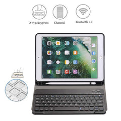 Detachable Bluetooth Keyboard + Horizontal Flip Leather Tablet Case with Holder & Pencil Holder for iPad Pro 9.7 inch, iPad Air, iPad Air 2, iPad 9.7 inch (2017), iPad 9.7 inch (2018)